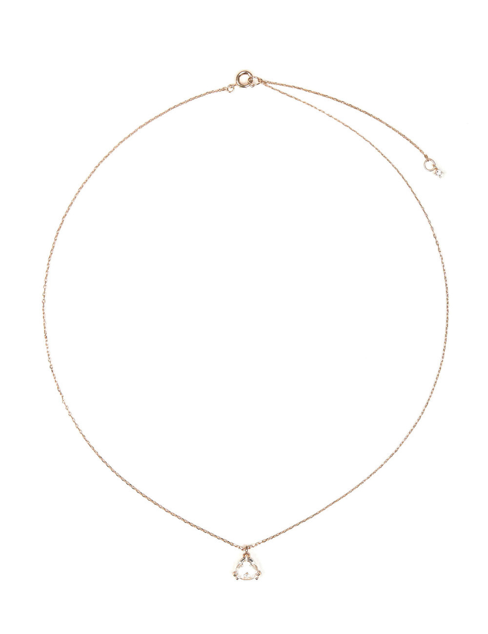Trilliant triangle necklace_ Clear