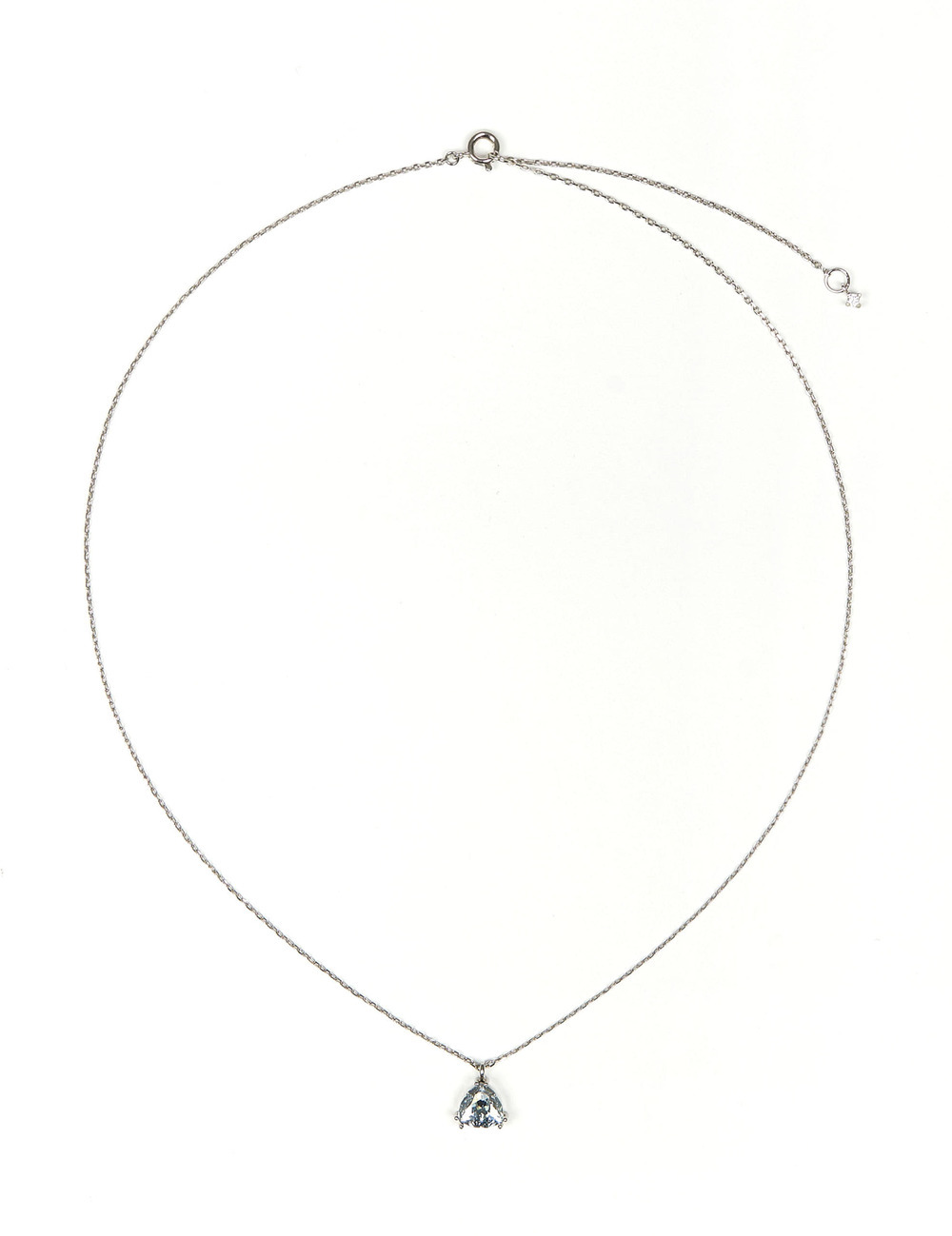 Trilliant triangle necklace_ Shimmer blue