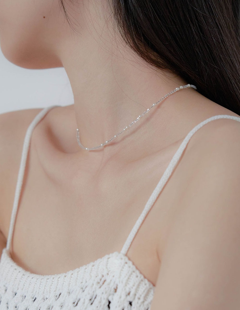 Delicate necklace - pearl mix